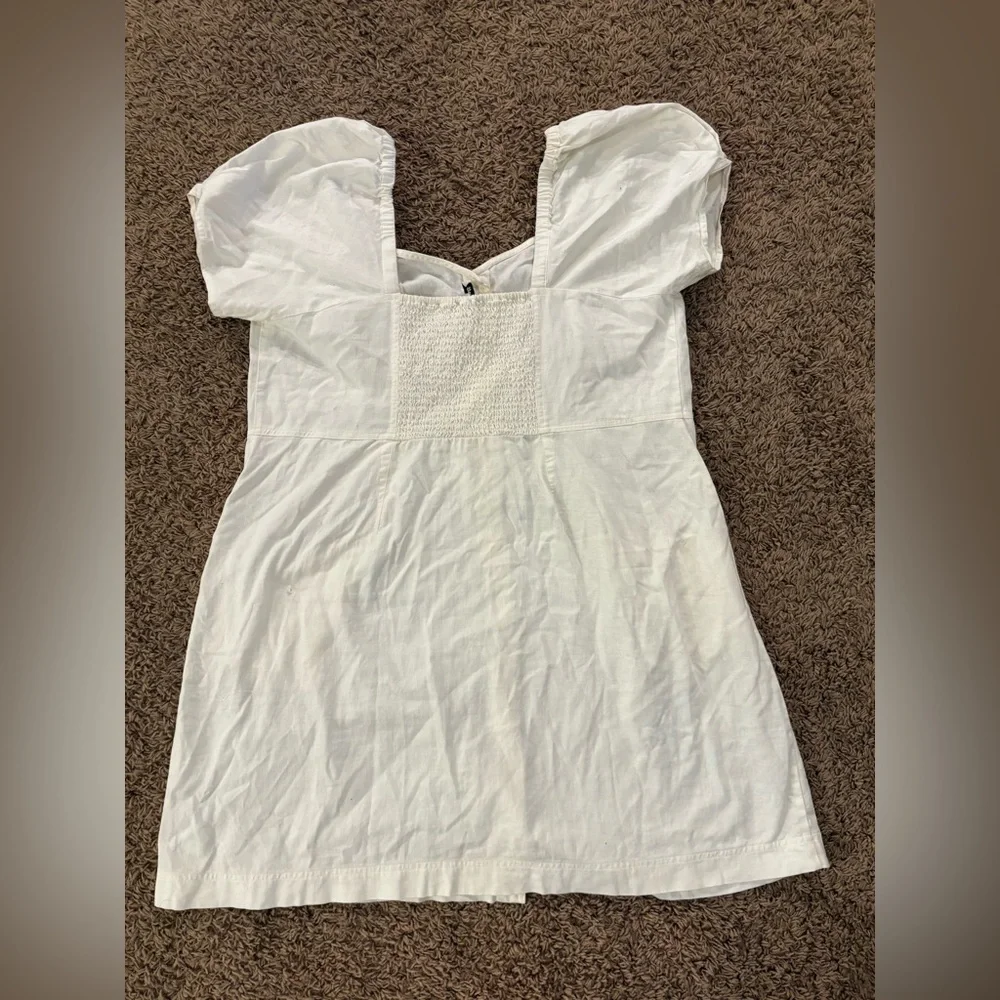 Madwell Linen-Cotton Puff-Sleeve Mini Dress size 16W - Picture 8 of 8